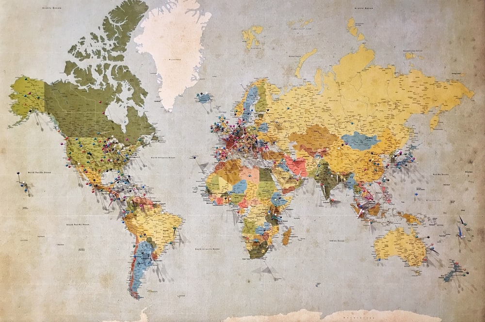 Map with location pins representing local SEO for small businesses