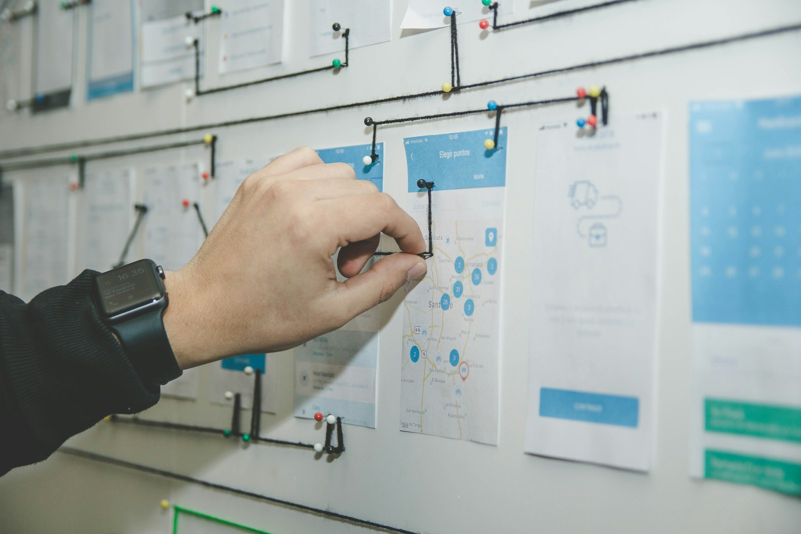 Board showing the stages of lead follow-up from new lead to booked job