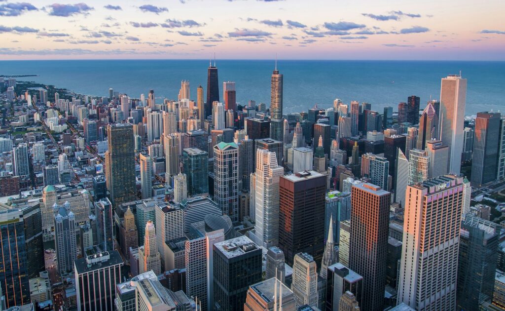 City skyline representing the towns a local service business covers
